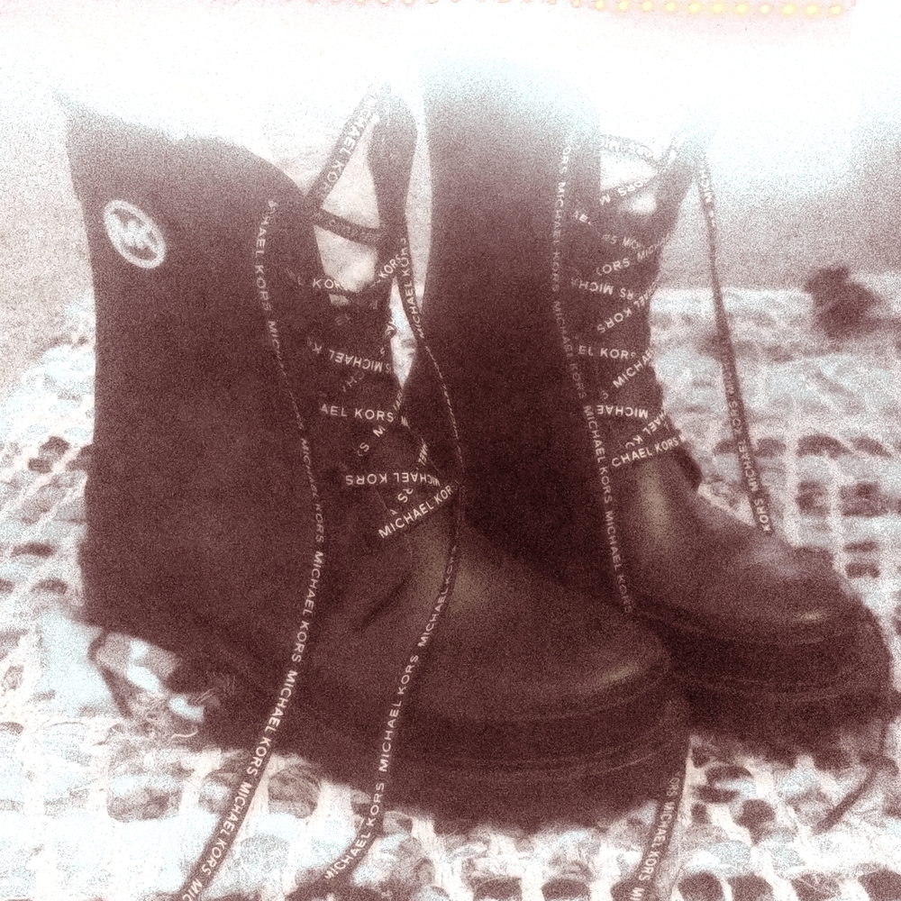 Black and white Michael kors boota